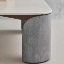 Tavolino rettangolare Taula Bianco Carrara