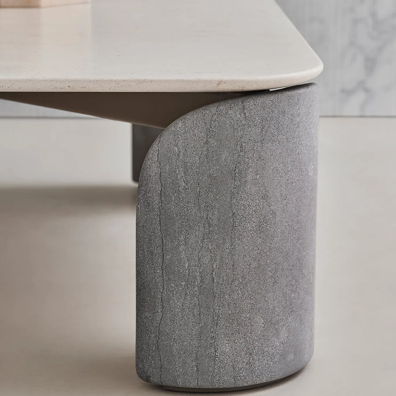 Tavolino rettangolare Taula Bianco Carrara