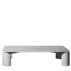 Tavolino rettangolare Taula Bianco Carrara