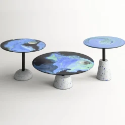 Tavolino rotondo Astraliti in metallo dai toni freddi #3