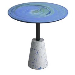 Tavolino rotondo Astraliti in metallo dai toni freddi #3