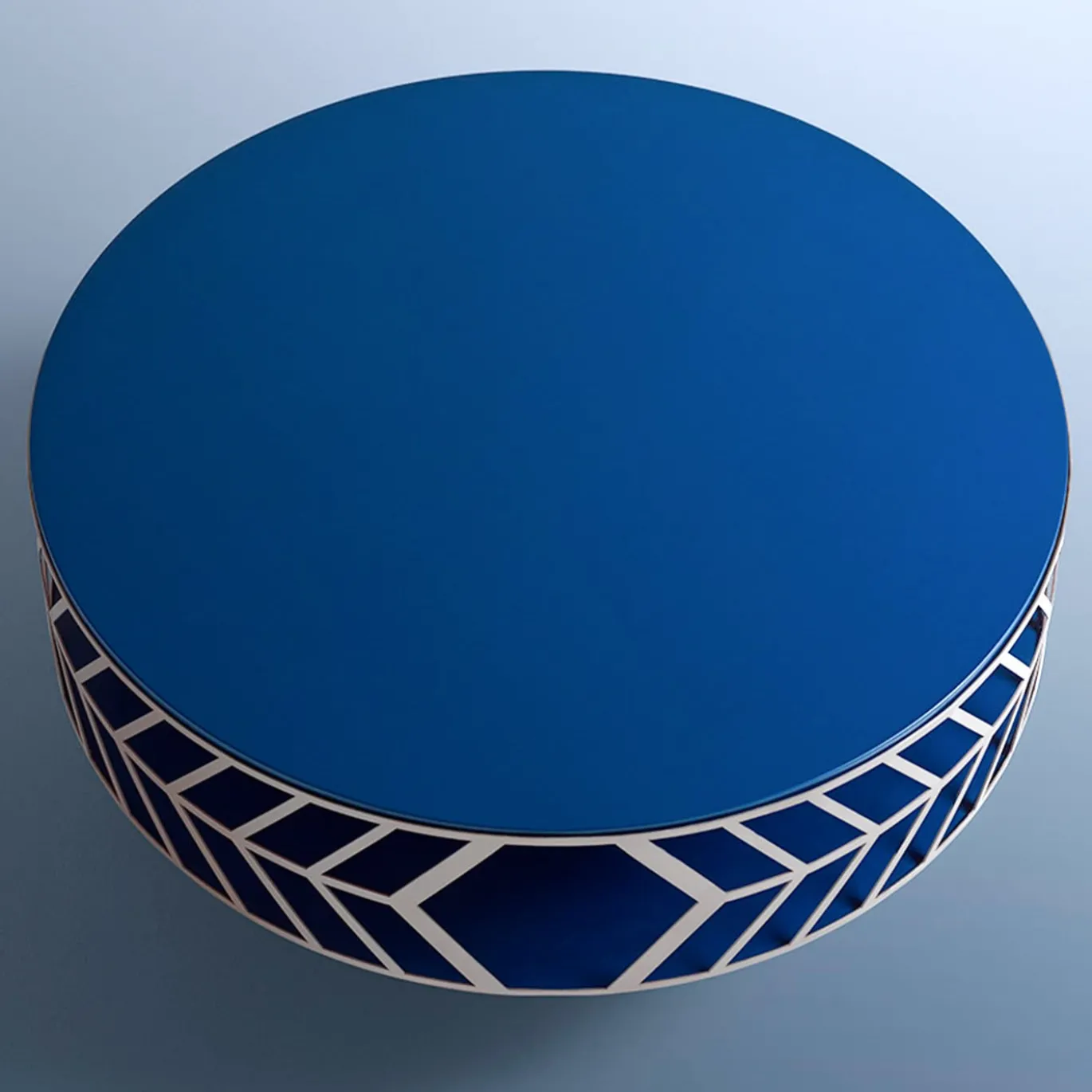 Tavolino rotondo blu Lok di Elena Salmistraro