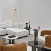 Tavolino rotondo Bon Ton alto con top in marmo
