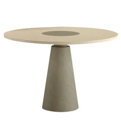 Tavolino rotondo Centro 30 in pietra grigia e beige