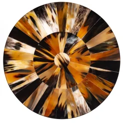 Tavolino Rotondo Golden Muse in Corno Marrone