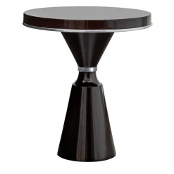 Tavolino rotondo in legno di ciliegio nero