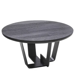 Tavolino rotondo in legno nero Kohi di Terry Dwan