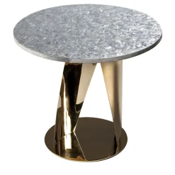 Tavolino rotondo in madreperla e oro Buonanotte