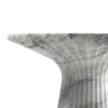 Tavolino rotondo Odette in marmo Arabescato Vagli bianco