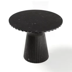 Tavolino rotondo Odette in marmo nero Marquinia
