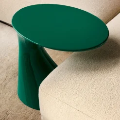 Tavolino Rotondo Tod Verde lucido di Todd Bracher