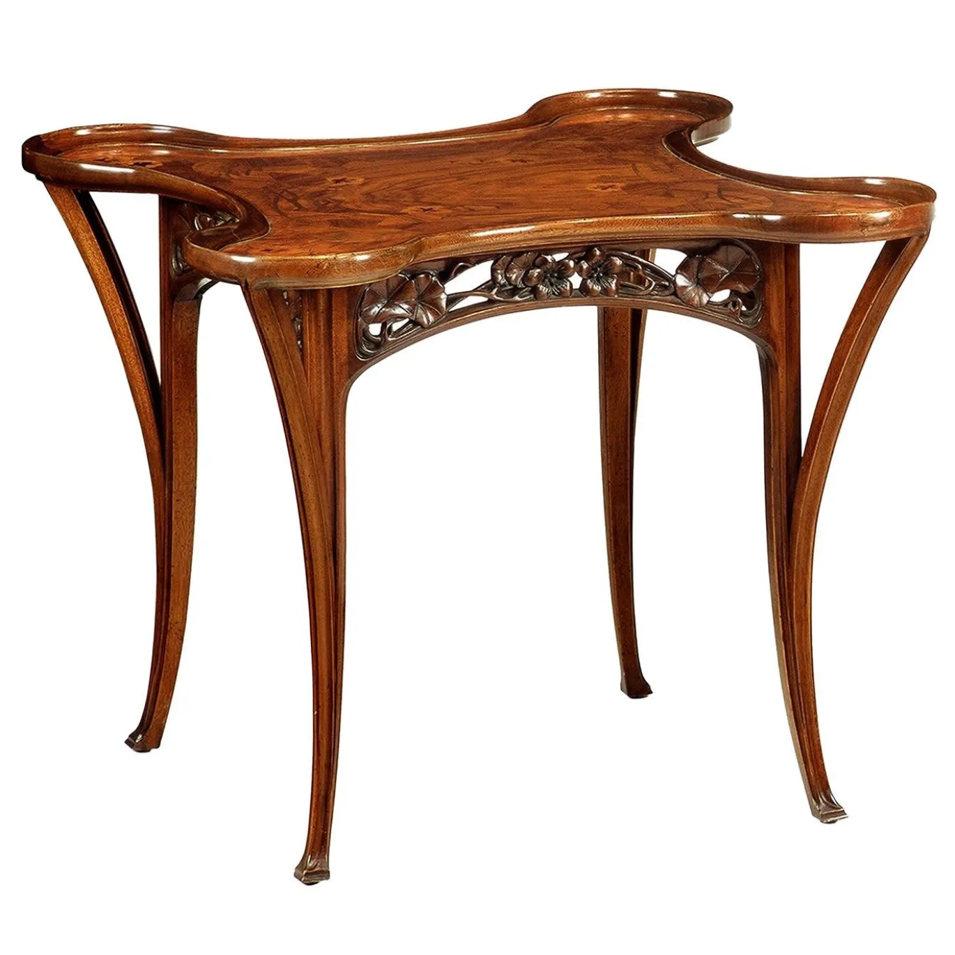 Tavolino sagomato in stile Art Nouveau francese di Louis Majorelle