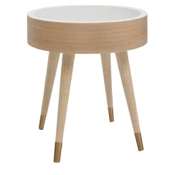 Tavolino Santos con gambe in rafia camel della Collezione Riviera