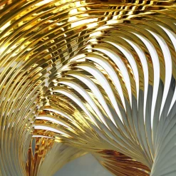 Tavolino scultoreo Vertigo in acciaio inossidabile placcato in oro 24K
