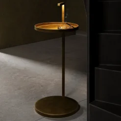 Tavolino Secondopiano in ottone con luce LED