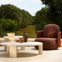 Tavolino Serele Ostuni Grande in Marmo Bianco di Studiopepe
