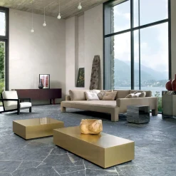 Tavolino ST 32 in Ottone Satinato Oro