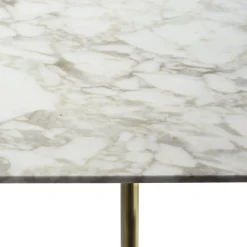 Tavolino Ted con piano in marmo Calacatta oro e bianco