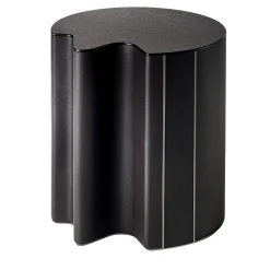 Tavolino Woody in Pelle Nera