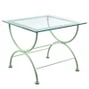 Tavolo basso Rombi verde chiaro in acciaio inox