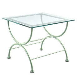 Tavolo basso Rombi verde chiaro in acciaio inox