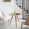 Tavolo Bistro Cupertino Tea con gambe in raffia sand della Collezione Riviera