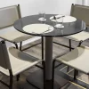 Tavolo Bistro Fagus in Pelle Sabbia con Piano in Vetro Bronzato