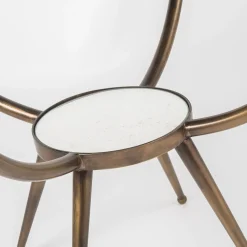 Tavolo Bistrò Ovale in Ottone Retrò