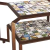 Tavolo con piastrelle a mosaico Spider