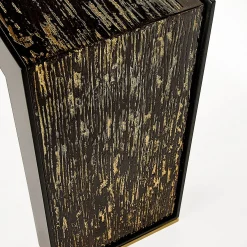 Tavolo consolle in legno nero e oro