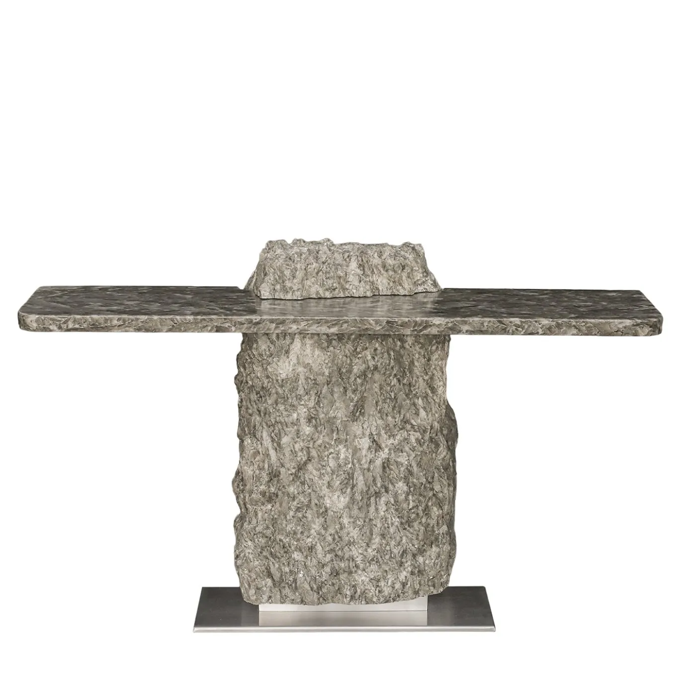 Tavolo consolle Strata in alabastro grigio