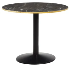 Tavolo da bistrot rotondo Riviera con piano in marmo nero