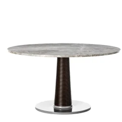 Tavolo da lounge rotondo in marmo grigio Sunset di Paola Navone