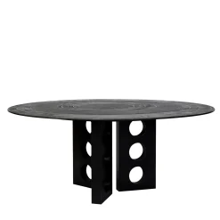 Tavolo da pranzo circolare total black