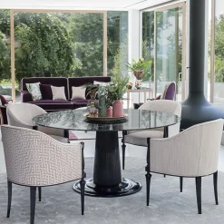 Tavolo da pranzo con piano in marmo
