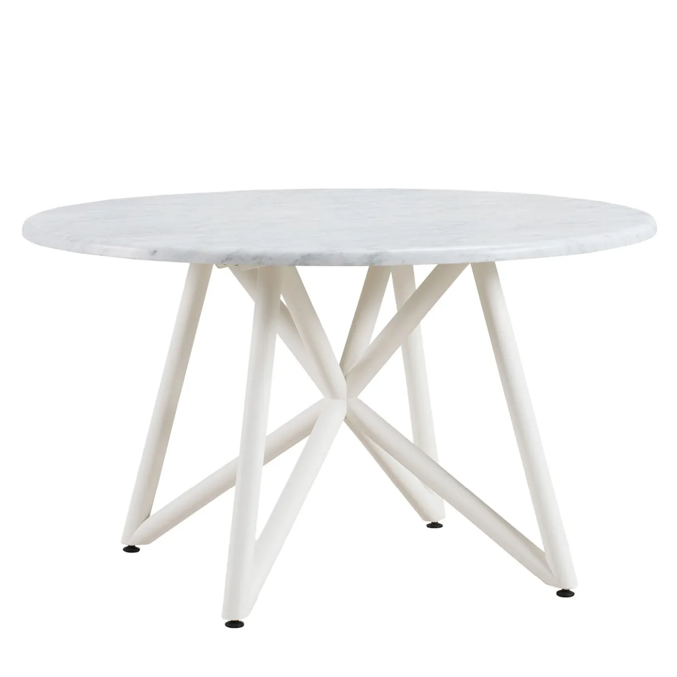 Tavolo da pranzo da esterno in marmo bianco Uni 130