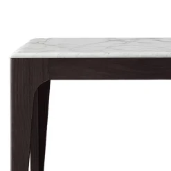 Tavolo da pranzo Domino quadrato antracite con piano in marmo di Carrara
