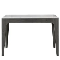 Tavolo da pranzo Domino quadrato grigio con piano in marmo di Carrara