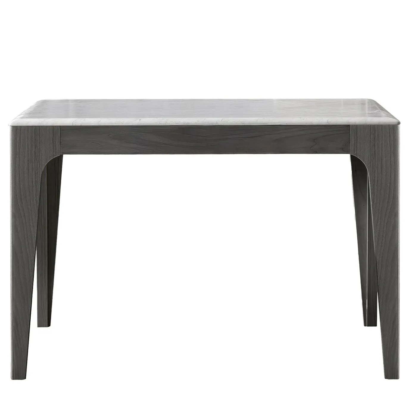 Tavolo da pranzo Domino quadrato grigio con piano in marmo di Carrara