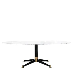 Tavolo da pranzo Filippo Dinner con top in marmo Dover White