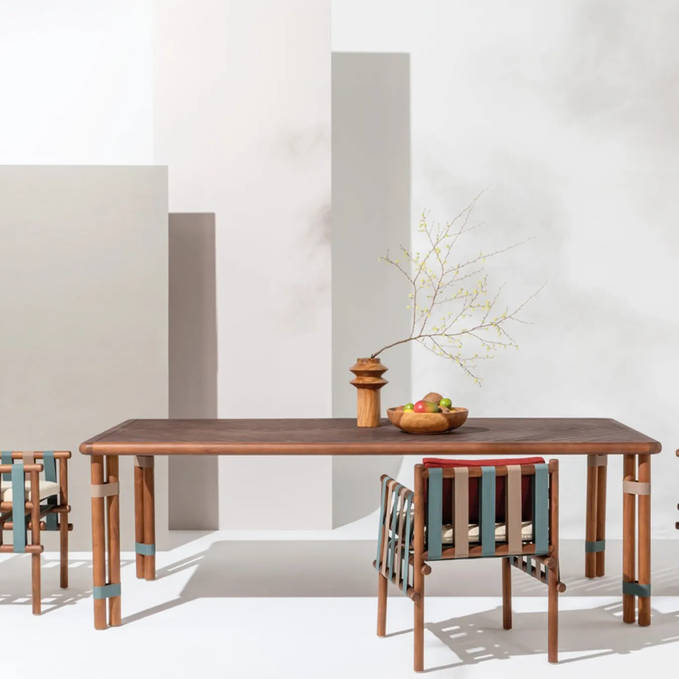 Tavolo da pranzo grande per esterni Lignes in legno