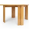 Tavolo da pranzo in legno con intarsio geometrico
