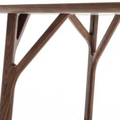 Tavolo da pranzo in legno di noce Arbor con foglie intarsiate