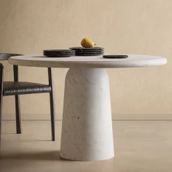 Tavolo da pranzo in marmo Gioia bianco Nissa di Ivan Colominas