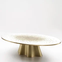 Tavolo da pranzo in terrazzo veneziano e ottone Vela di R&D De Castelli