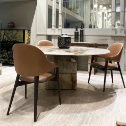 Tavolo da pranzo Kalos ED/50 604-180 con Lazy Susan in marmo Patagonia