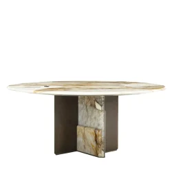 Tavolo da pranzo Kalos ED/50 604-180 con Lazy Susan in marmo Patagonia