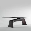 Tavolo da pranzo Kintai in legno impiallacciato marrone scuro