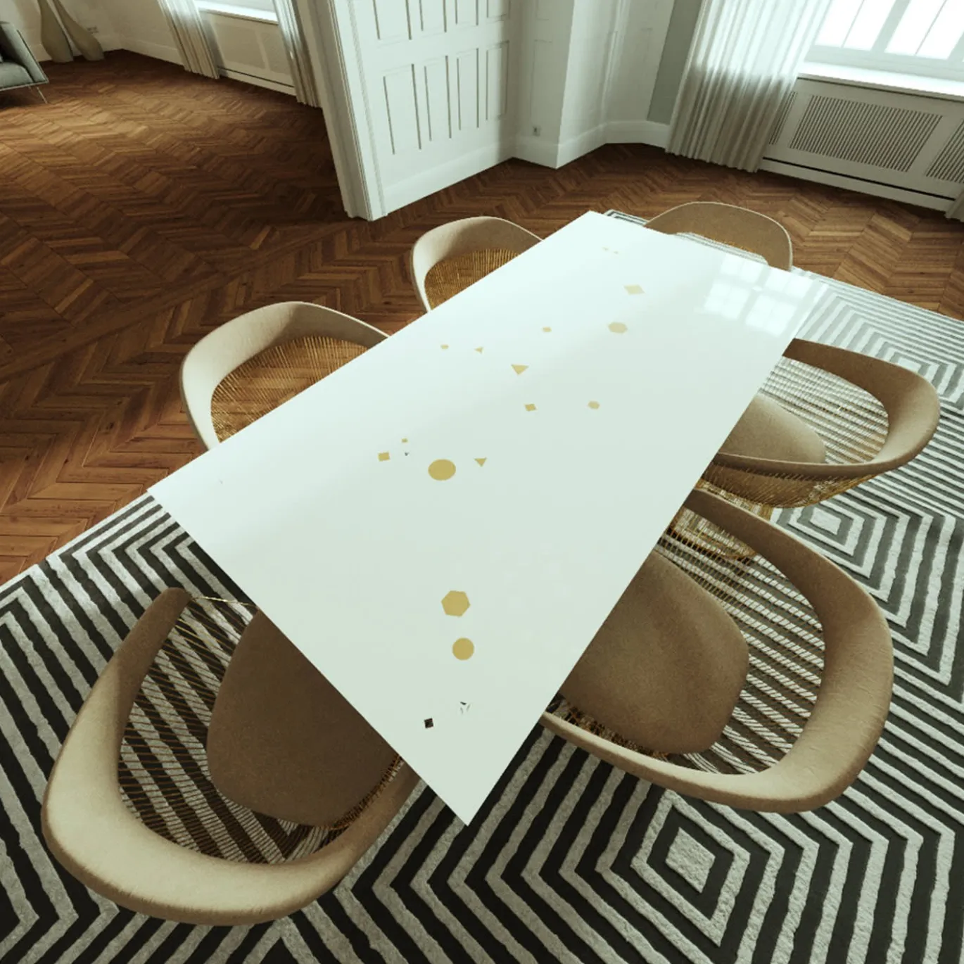 Tavolo da pranzo Lastra laccato bianco