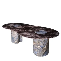 Tavolo da pranzo Maragnon in Sodalite Blu Royal e Marmo Breccia Medicea di Ashley Gadeova